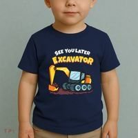 See You Later Excavator Heavy Equipment Digging Dozer Boy Toddler T-Shirt thumb 2