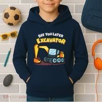 See You Later Excavator Heavy Equipment Digging Dozer Boy Kids Hoodie thumb 2