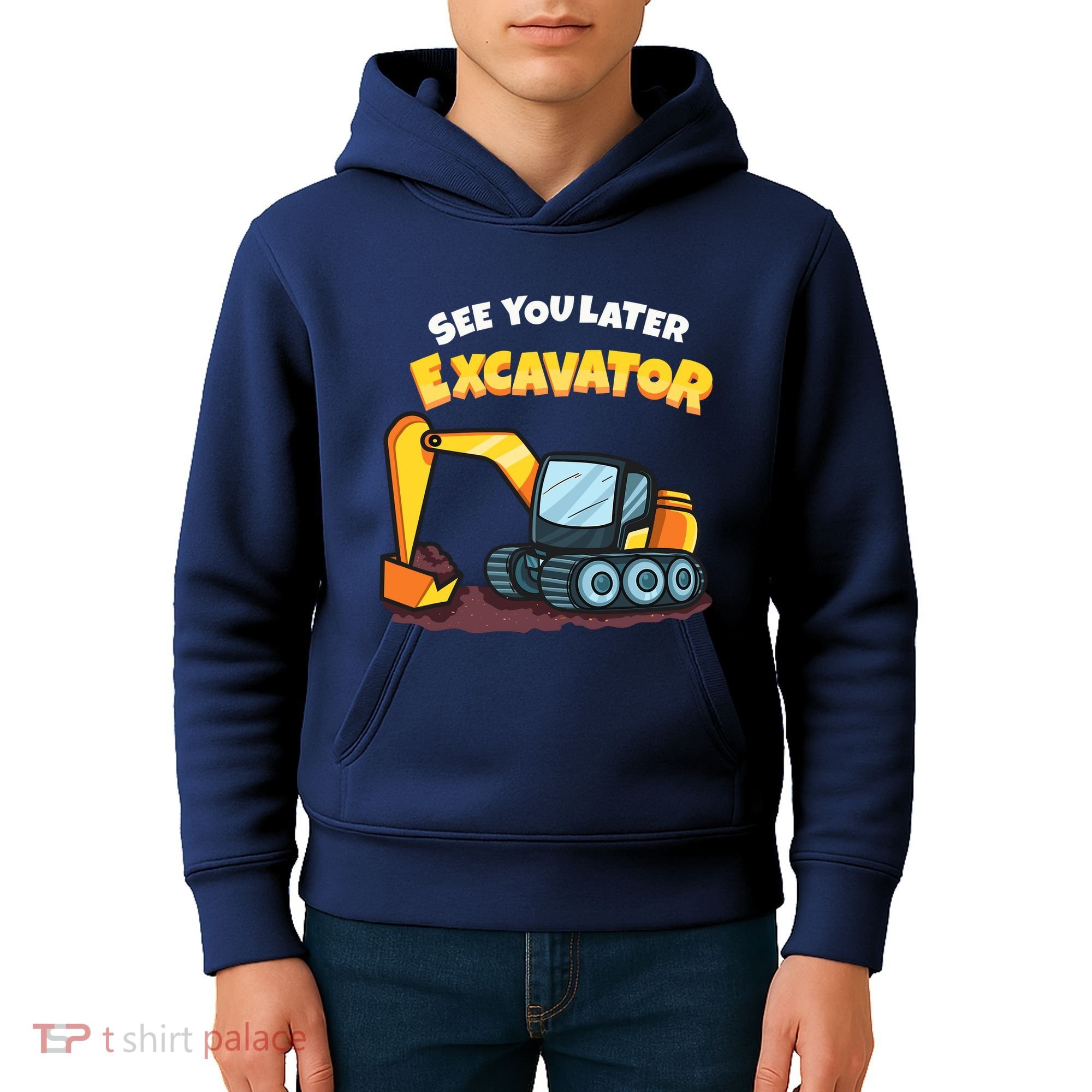 See You Later Excavator Heavy Equipment Digging Dozer Boy Kids Hoodie