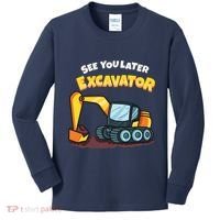 See You Later Excavator Heavy Equipment Digging Dozer Boy Kids Long Sleeve Shirt thumb 0