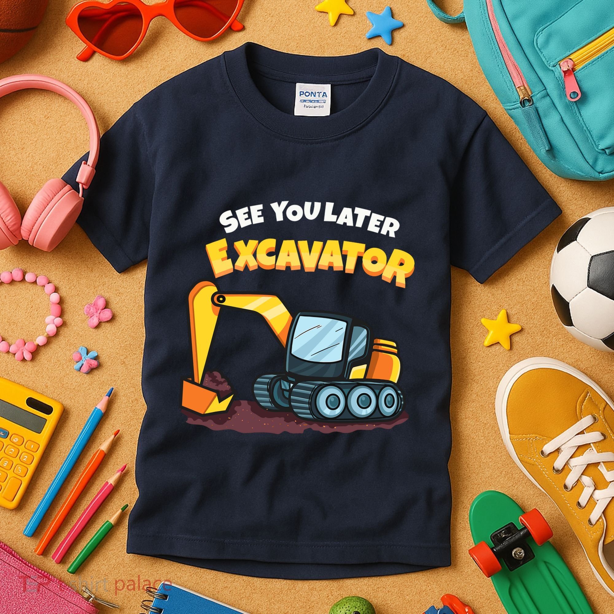 See You Later Excavator Heavy Equipment Digging Dozer Boy Kids T-Shirt