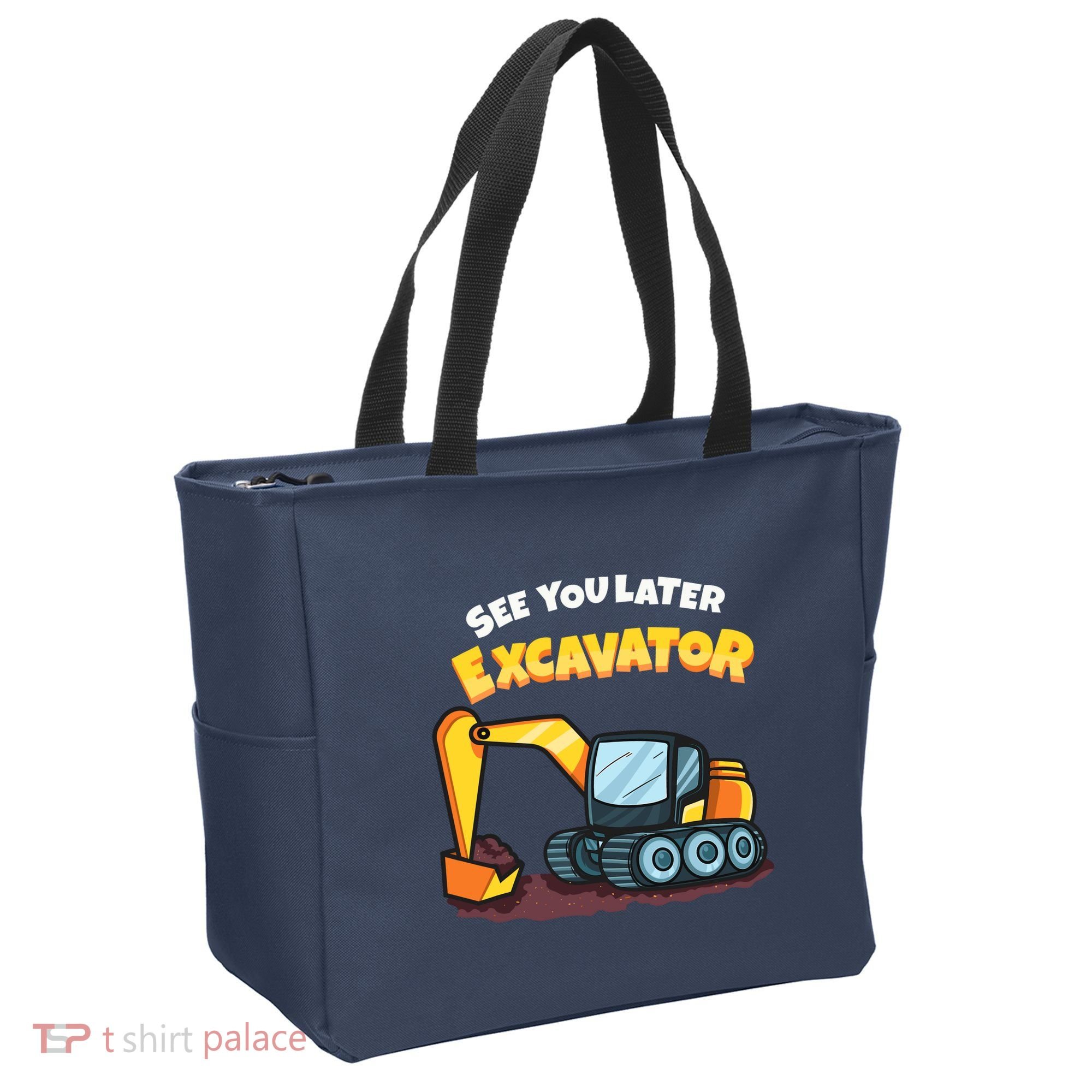 See You Later Excavator Heavy Equipment Digging Dozer Boy Tote Bag