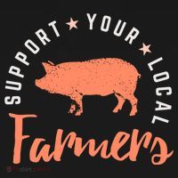 Support Your Local Farmers (Pig) Funny Gift Farming Gift Cute Gift Bucket Hat thumb 4