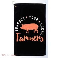Support Your Local Farmers (Pig) Funny Gift Farming Gift Cute Gift Golf Towel thumb 0