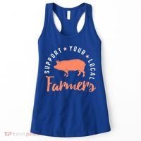 Support Your Local Farmers (Pig) Funny Gift Farming Gift Cute Gift Women's Tank Top thumb 0