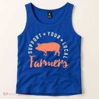 Support Your Local Farmers (Pig) Funny Gift Farming Gift Cute Gift Tank Top thumb 2
