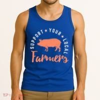 Support Your Local Farmers (Pig) Funny Gift Farming Gift Cute Gift Tank Top thumb 3