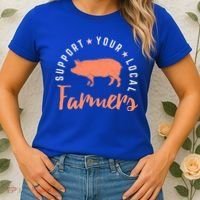 Support Your Local Farmers (Pig) Funny Gift Farming Gift Cute Gift Women's T-Shirt thumb 2