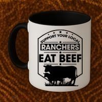 Support Your Local Ranchers Eat Beef Proud Farmer Present Gift Coffee Mug thumb 2