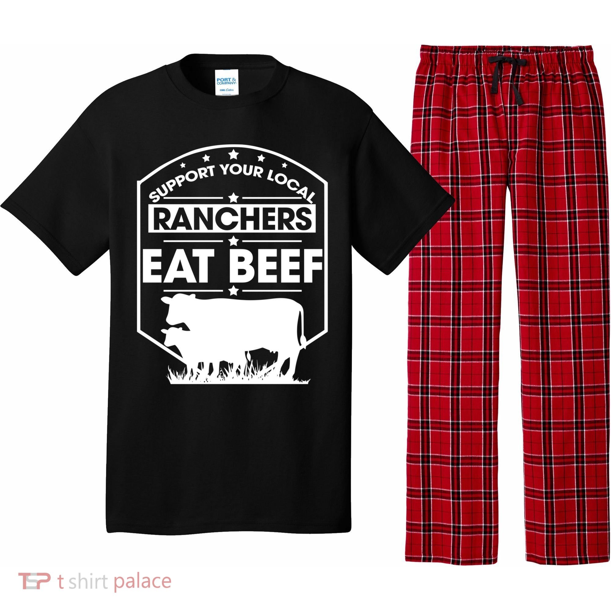 Support Your Local Ranchers Eat Beef Proud Farmer Present Gift Pajama Set