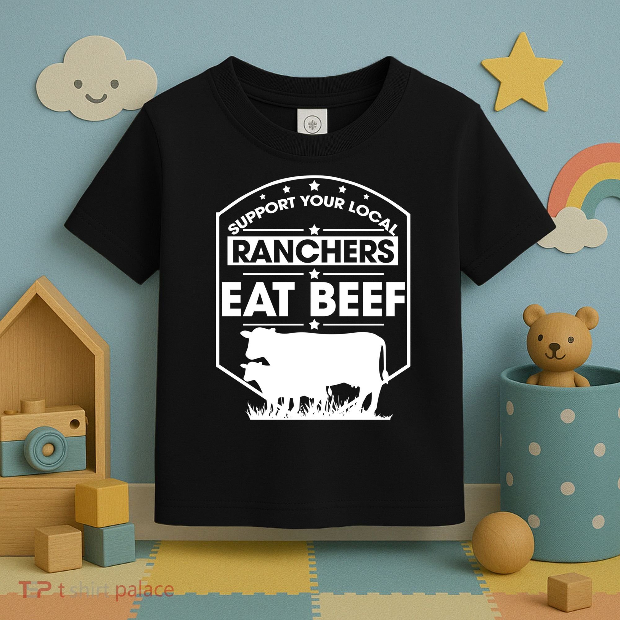 Support Your Local Ranchers Eat Beef Proud Farmer Present Gift Toddler T-Shirt