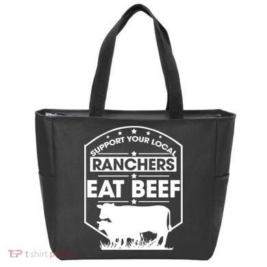 Support Your Local Ranchers Eat Beef Proud Farmer Present Gift Tote Bag