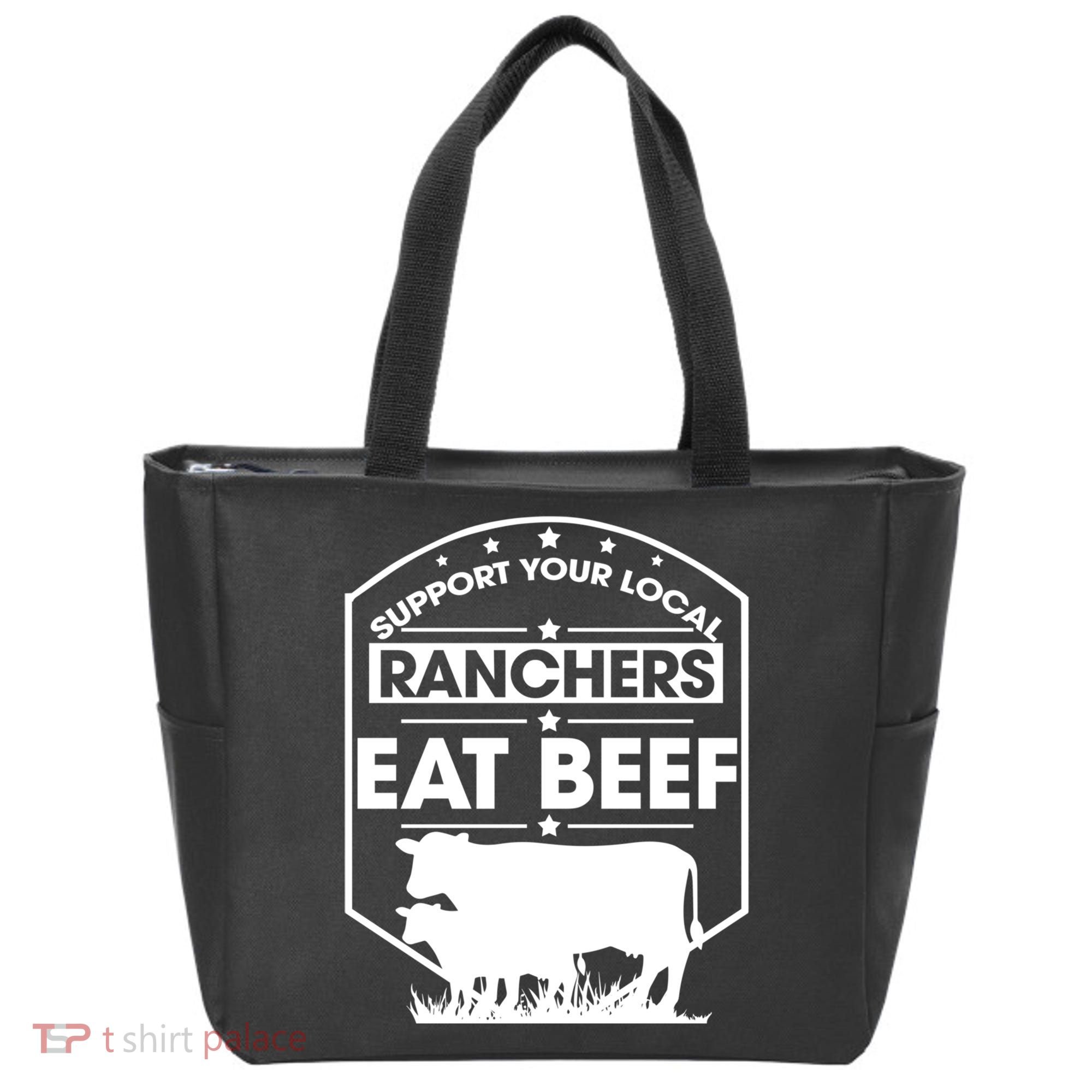 Support Your Local Ranchers Eat Beef Proud Farmer Present Gift Tote Bag