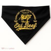 Support Your Local Farmer Eat Beef Gift USA-Made Doggie Bandana thumb 0