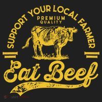 Support Your Local Farmer Eat Beef Gift Beanie thumb 2