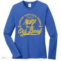 Support Your Local Farmer Eat Beef Gift Women's Long Sleeve Shirt thumb 0