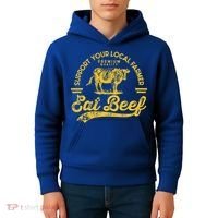 Support Your Local Farmer Eat Beef Gift Kids Hoodie thumb 4