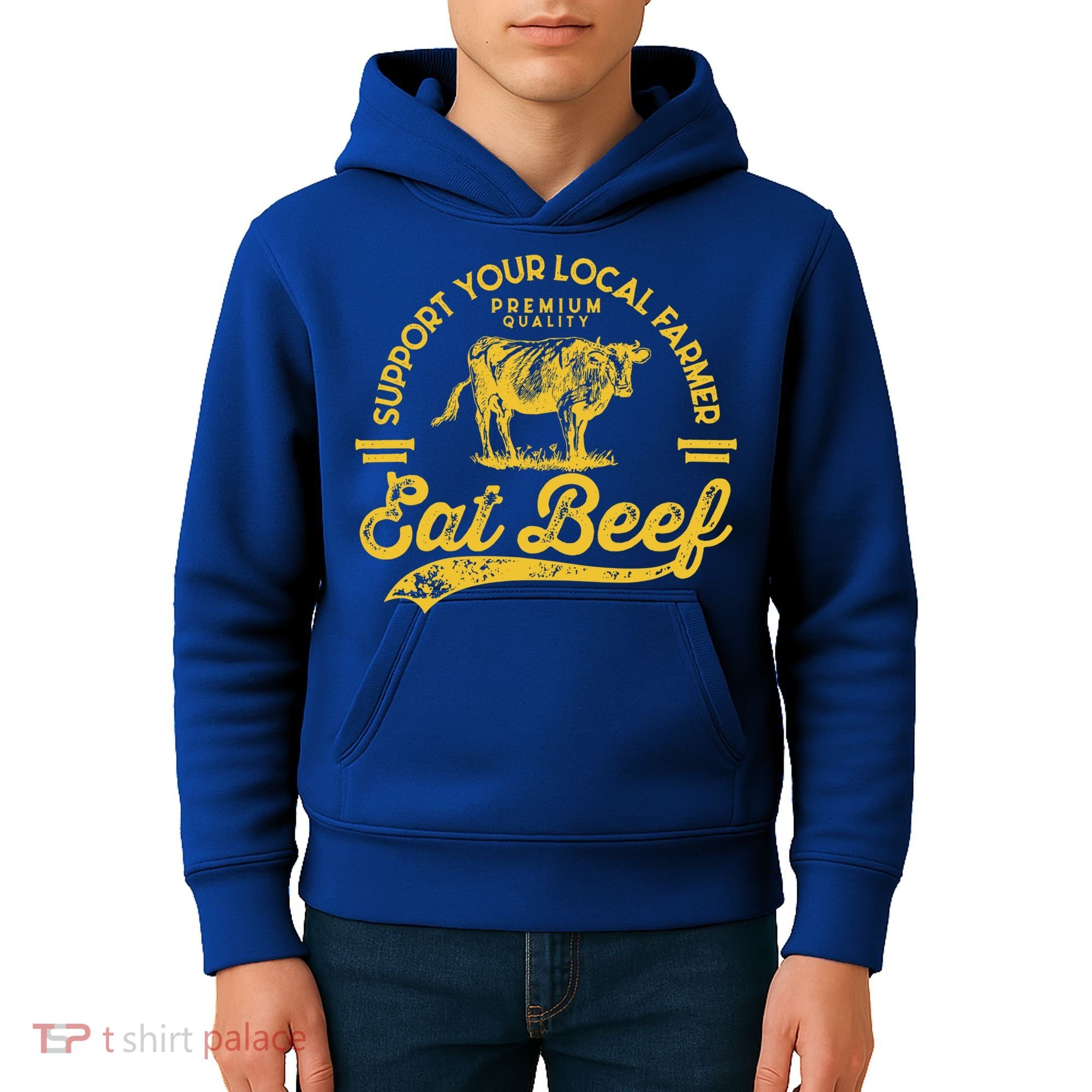 Support Your Local Farmer Eat Beef Gift Kids Hoodie