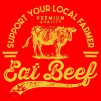 Support Your Local Farmer Eat Beef Gift Santa Hat thumb 1