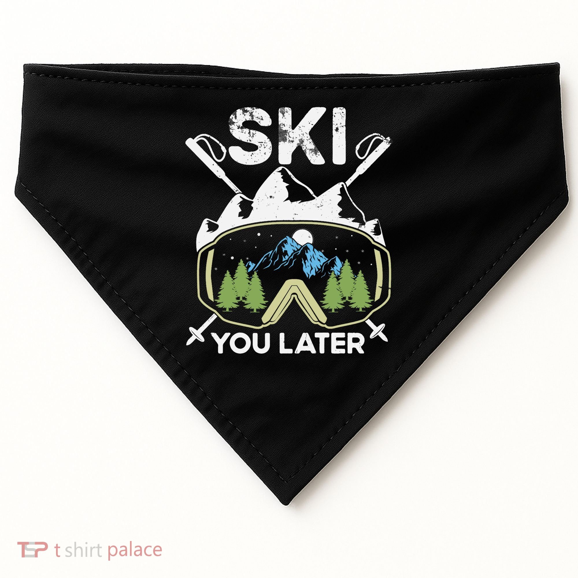 Ski You Later Skiing Winter Sport USA-Made Doggie Bandana