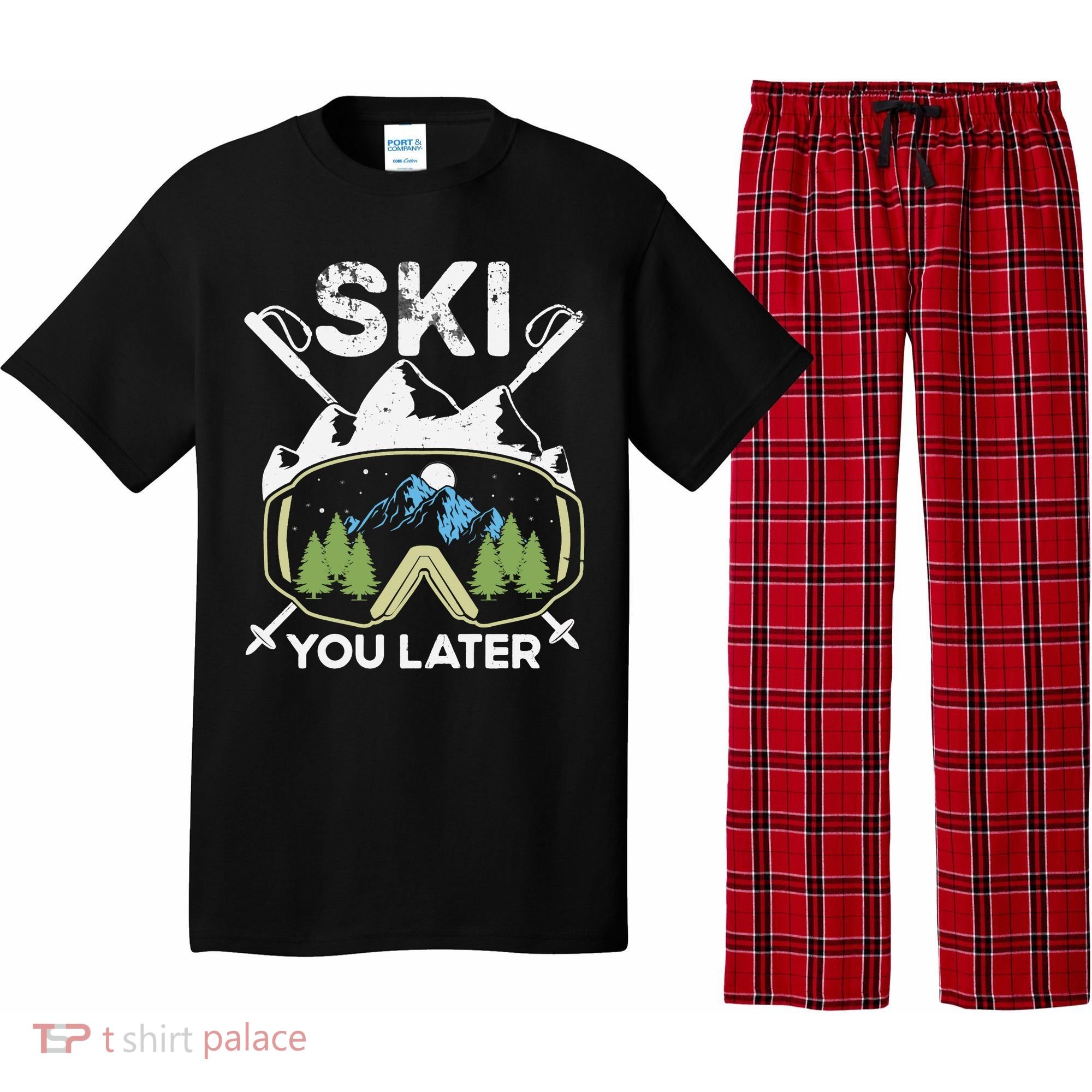 Ski You Later Skiing Winter Sport Pajama Set
