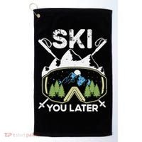 Ski You Later Skiing Winter Sport Golf Towel thumb 0