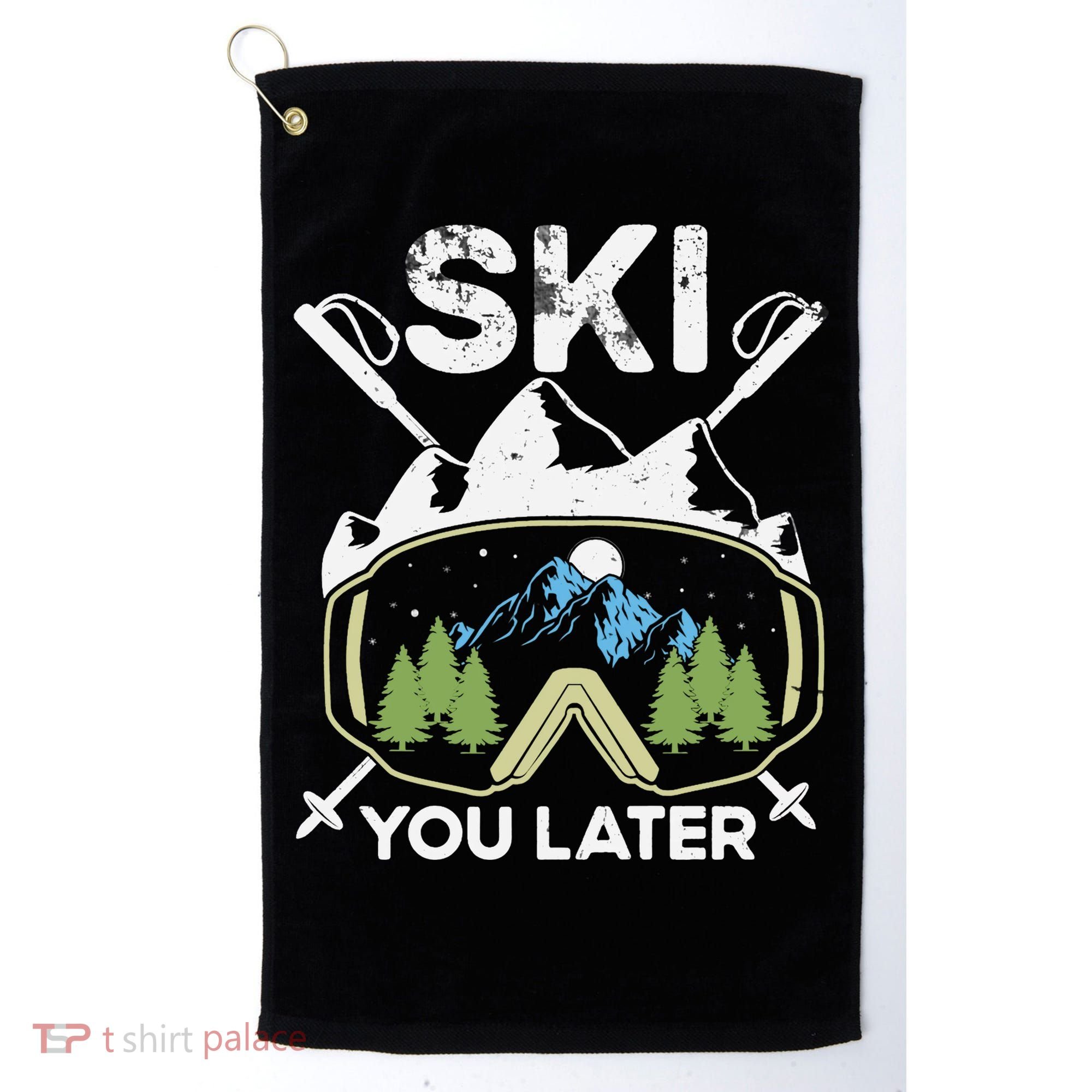 Ski You Later Skiing Winter Sport Golf Towel