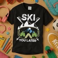 Ski You Later Skiing Winter Sport Kids T-Shirt thumb 3