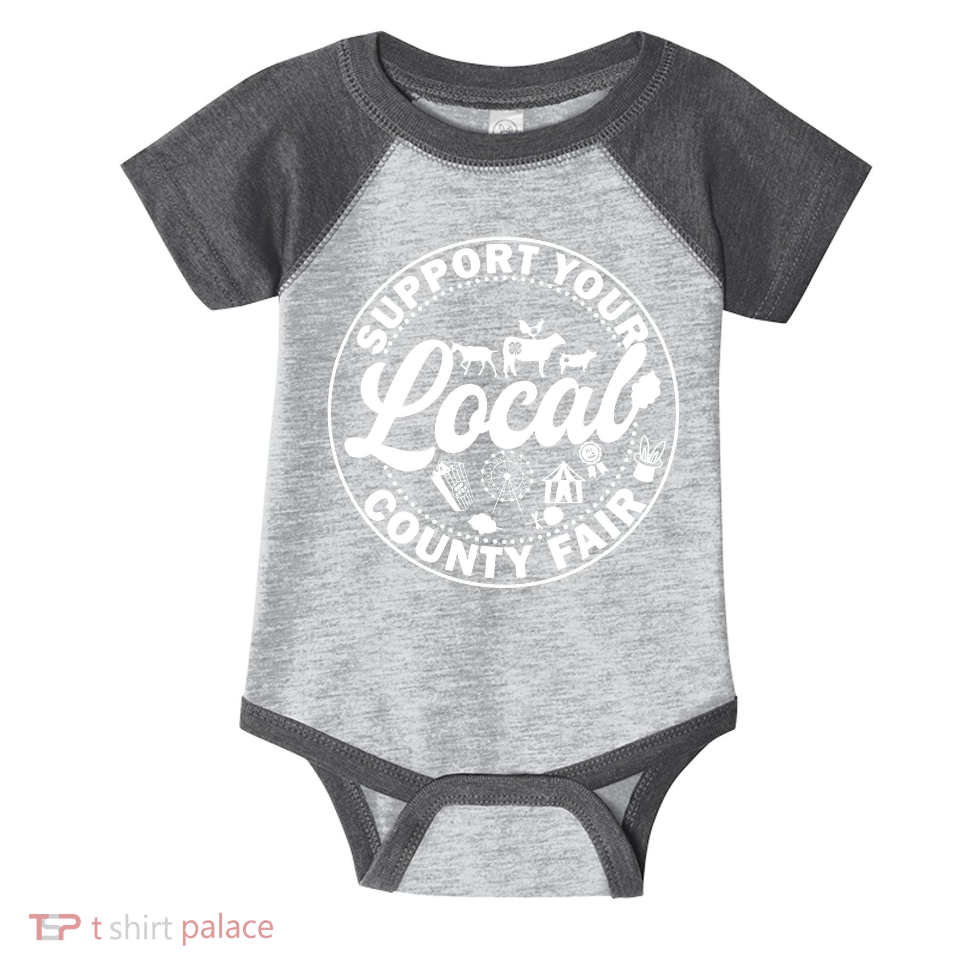 Support Your Local County Fair Animals Farm And Circus Tent Infant Baby Jersey Bodysuit