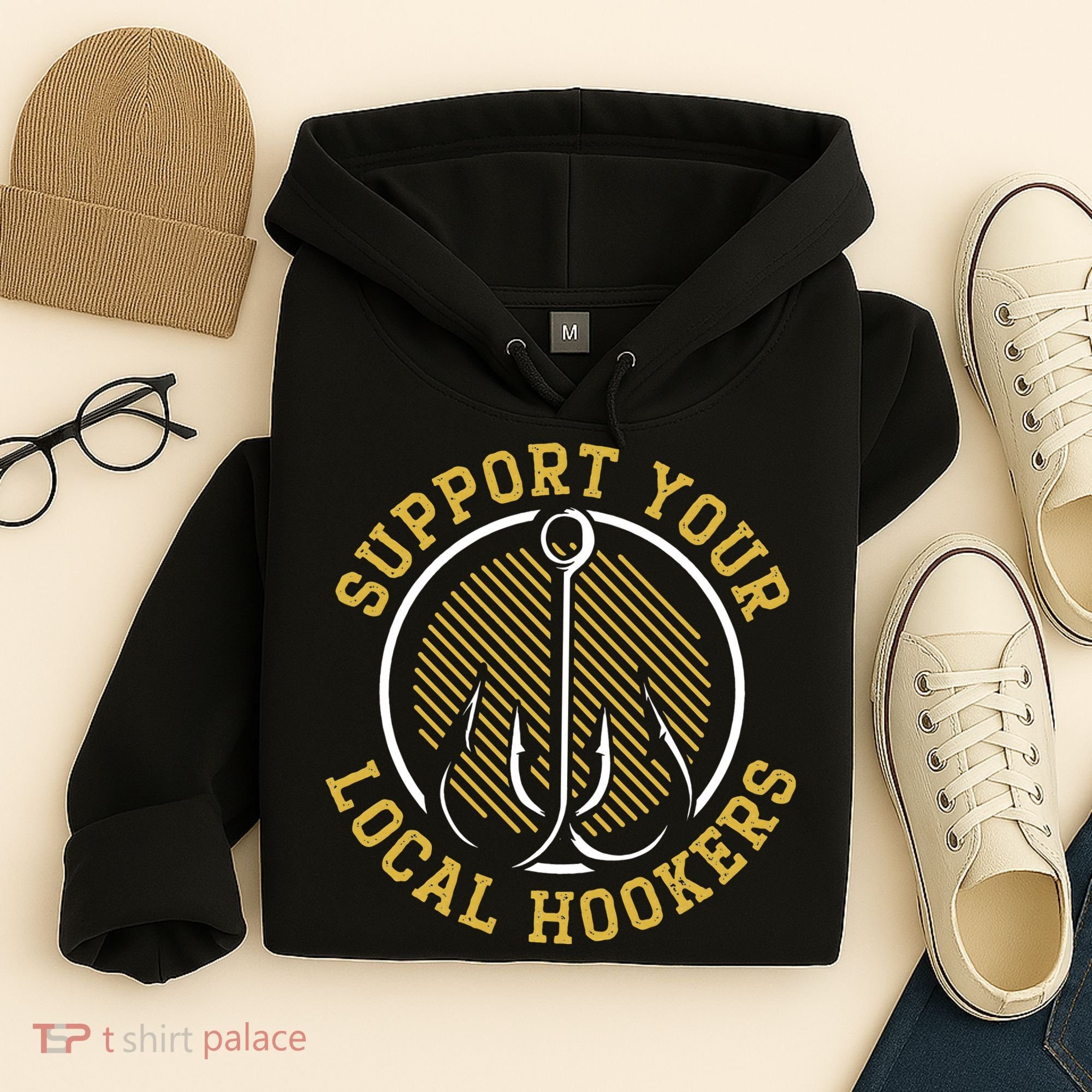 Support Your Local Hookers Fishing Fisherman Master Baiter Hoodie