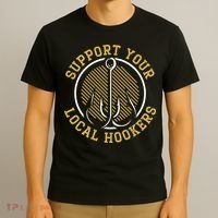 Support Your Local Hookers Fishing Fisherman Master Baiter T-Shirt thumb 3