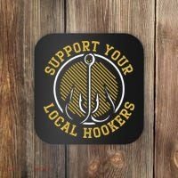 Support Your Local Hookers Fishing Fisherman Master Baiter Coaster thumb 0