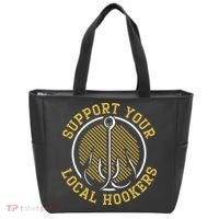 Support Your Local Hookers Fishing Fisherman Master Baiter Tote Bag thumb 0