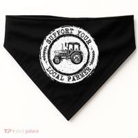 Support Your Local Farmer Letter Print Tractors Farming Gift USA-Made Doggie Bandana thumb 0