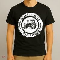 Support Your Local Farmer Letter Print Tractors Farming Gift T-Shirt thumb 3