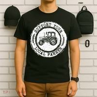 Support Your Local Farmer Letter Print Tractors Farming Gift T-Shirt thumb 6