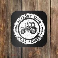 Support Your Local Farmer Letter Print Tractors Farming Gift Coaster thumb 0