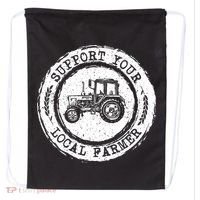 Support Your Local Farmer Letter Print Tractors Farming Gift Drawstring Bag thumb 0