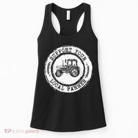 Support Your Local Farmer Letter Print Tractors Farming Gift Women's Tank Top thumb 0