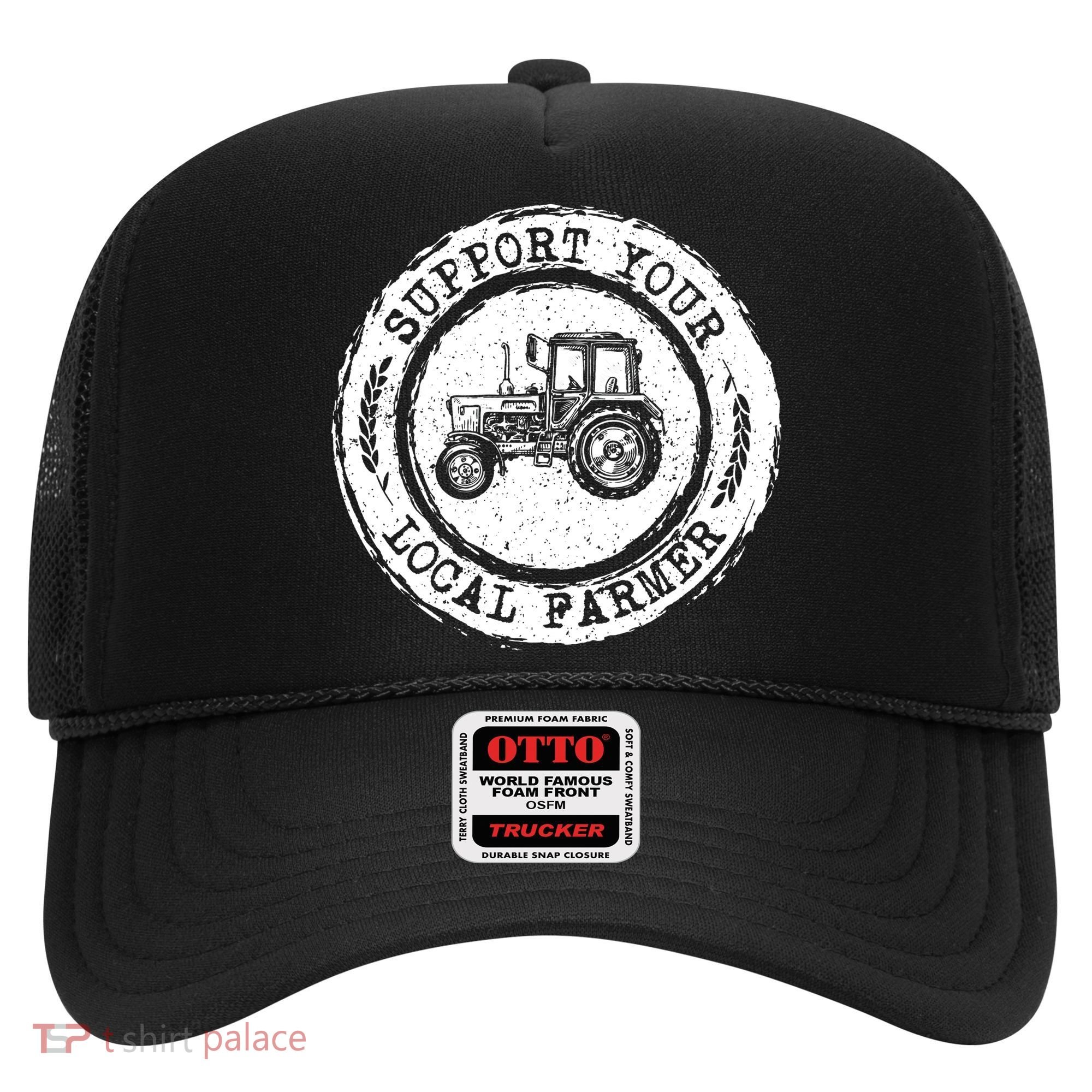Support Your Local Farmer Letter Print Tractors Farming Gift Hat