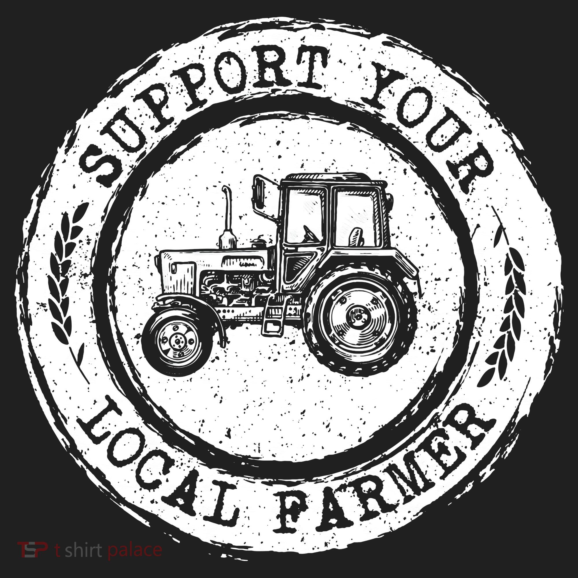 Support Your Local Farmer Letter Print Tractors Farming Gift Hat