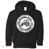 Support Your Local Farmer Letter Print Tractors Farming Gift Toddler Hoodie thumb 0