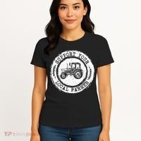 Support Your Local Farmer Letter Print Tractors Farming Gift Women's T-Shirt thumb 4