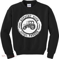 Support Your Local Farmer Letter Print Tractors Farming Gift Kids Sweatshirt thumb 0