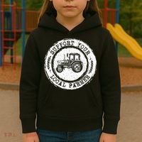 Support Your Local Farmer Letter Print Tractors Farming Gift Kids Hoodie thumb 3