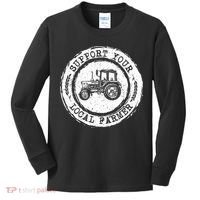 Support Your Local Farmer Letter Print Tractors Farming Gift Kids Long Sleeve Shirt thumb 0