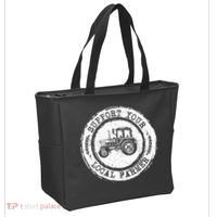 Support Your Local Farmer Letter Print Tractors Farming Gift Tote Bag thumb 2