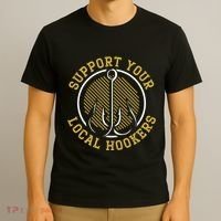 Support Your Local Hookers Fishing Fisherman Master Baiter T-Shirt thumb 3