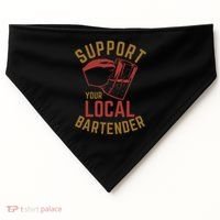 Support Your Local Bartender USA-Made Doggie Bandana thumb 0