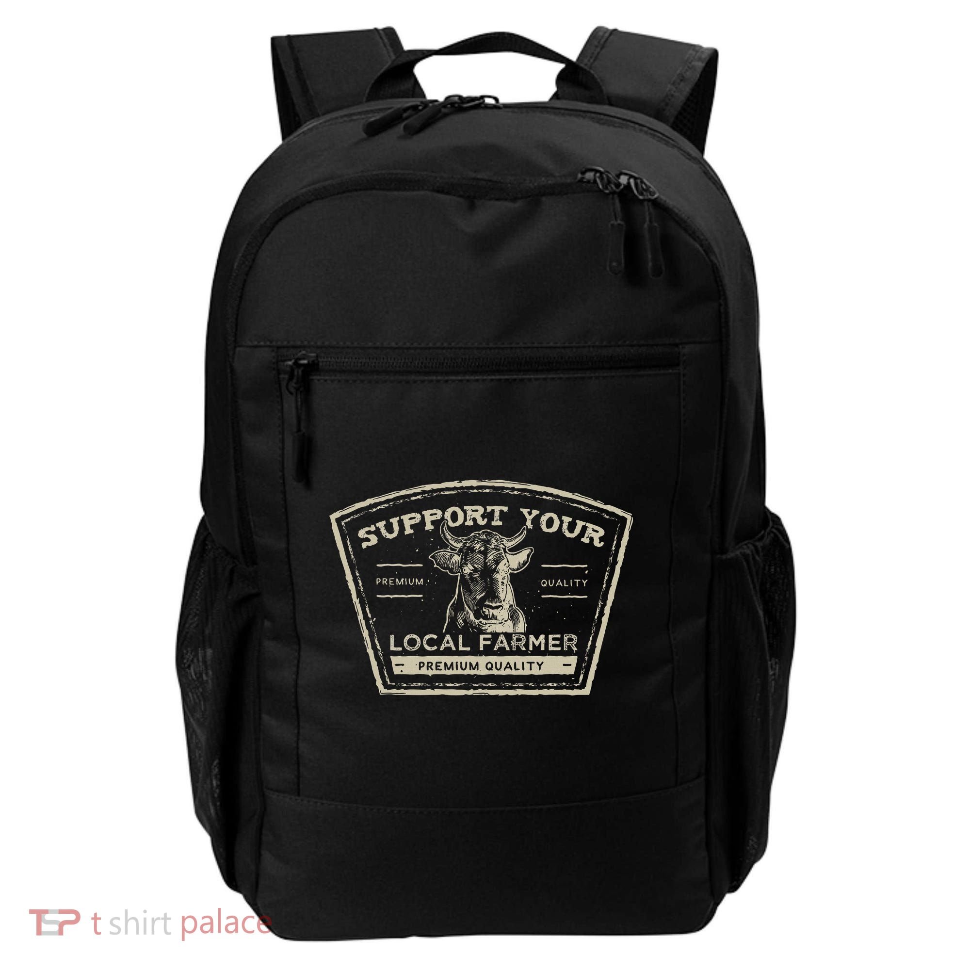 Support Your Local Farmer Eat Beef Backpack